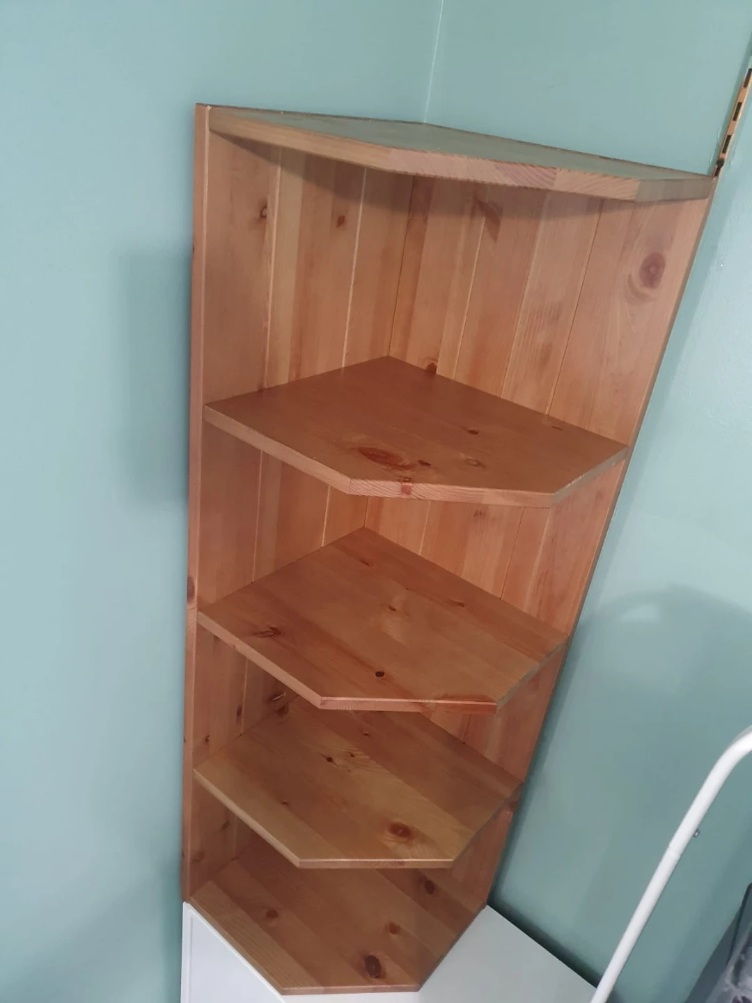 Wooden Corner Shelf Unit