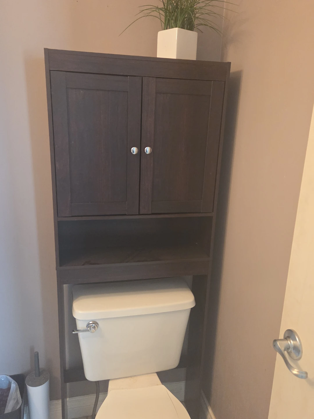 Dark Wood Over-the-Toilet Storage Shelf - photo 2