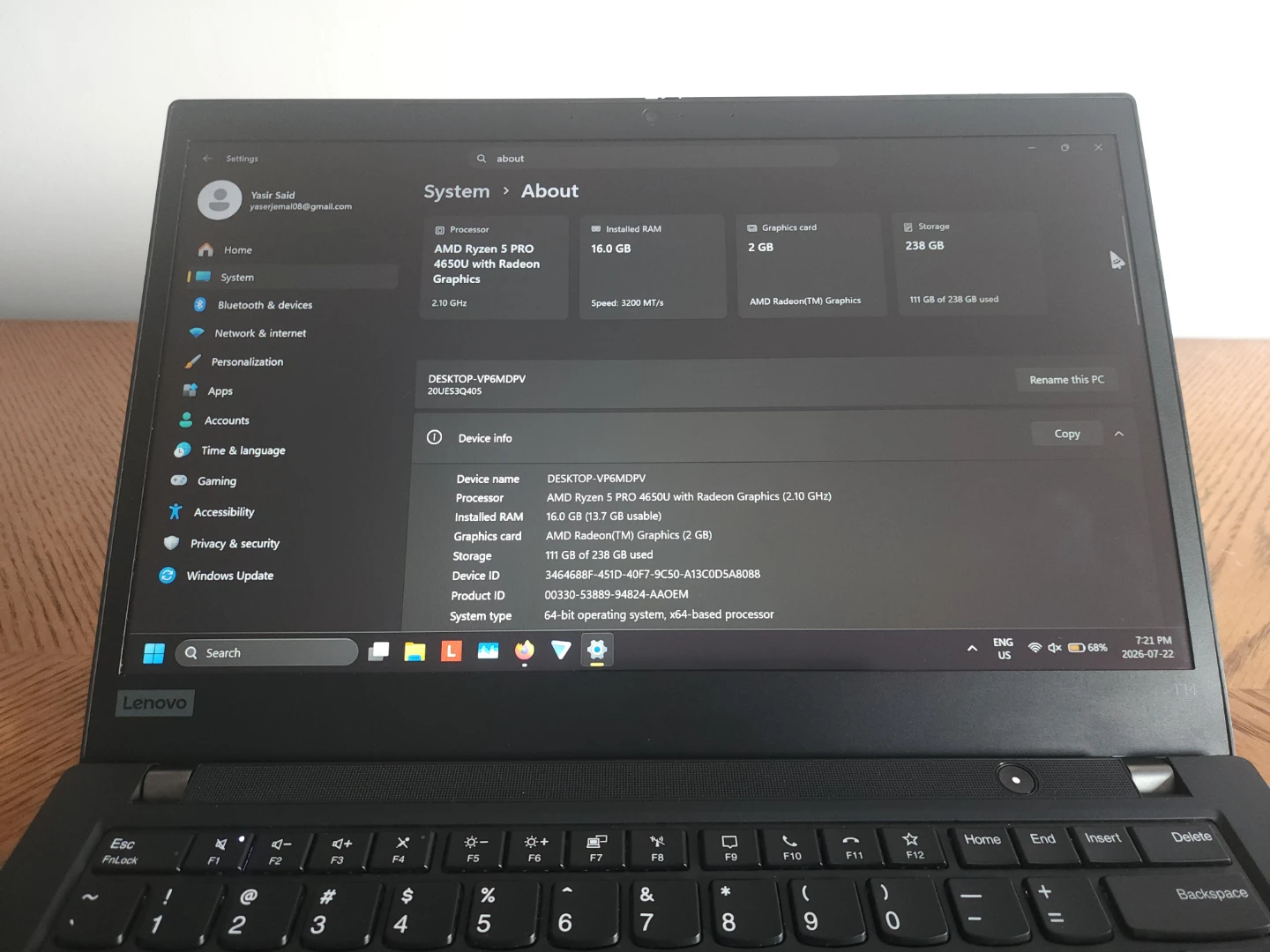 Lenovo ThinkPad T14 gen 1 AMD Laptop with free Bag - photo 2