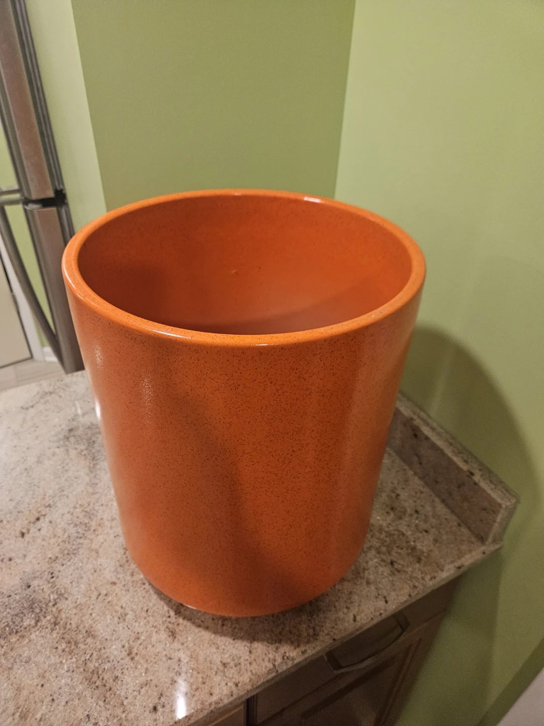 Mid Century Modern Vintage 70's  Planter Speckled Orange - photo 2