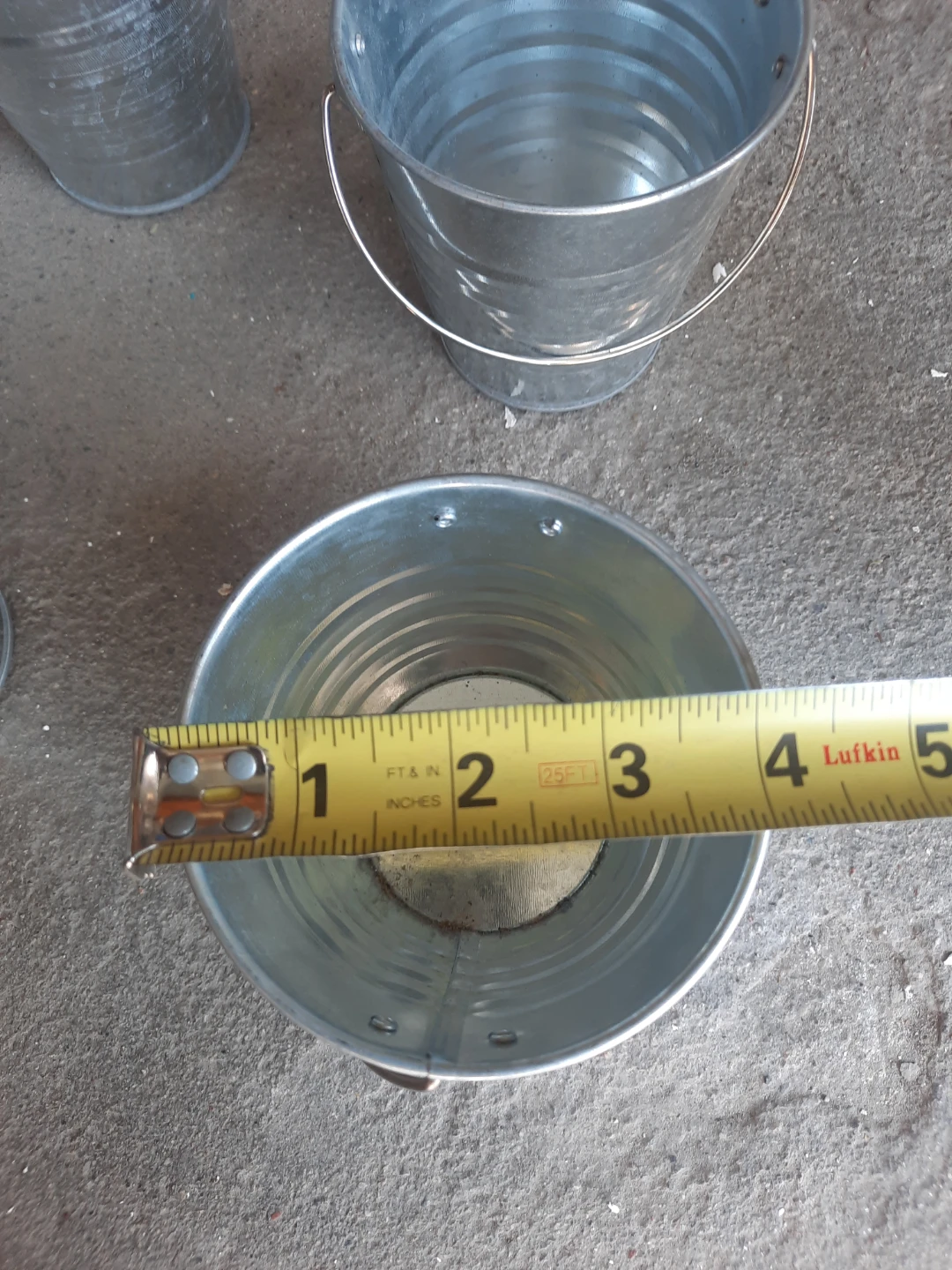 Set of 7 Galvanized Metal Pails - photo 3
