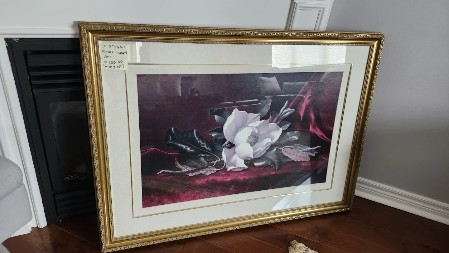Framed Flower Art Print 31.5" x 44"