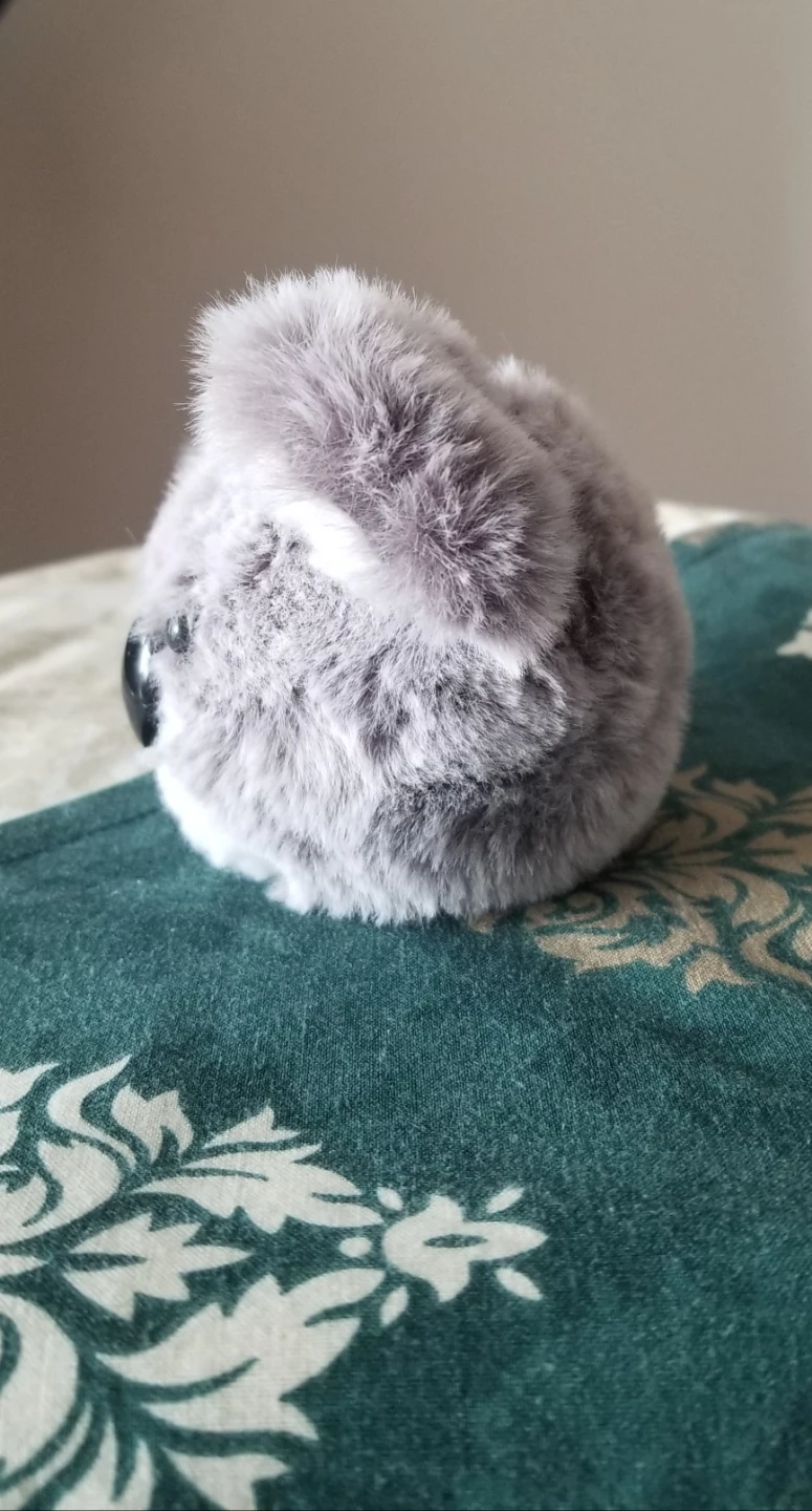 Grey Faux Fur Koala Keychain Style Sanitizer Holder - photo 3