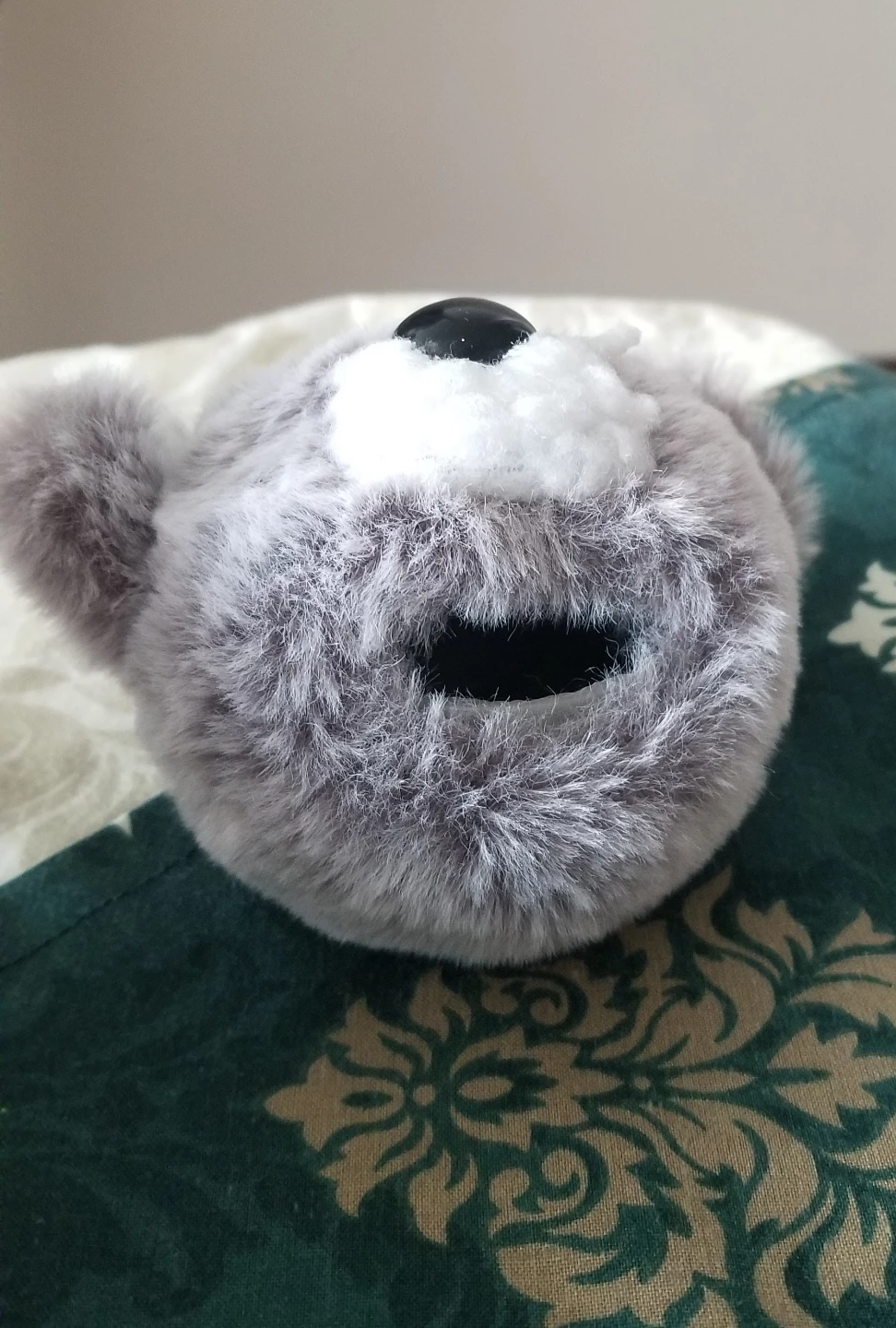 Grey Faux Fur Koala Keychain Style Sanitizer Holder - photo 5