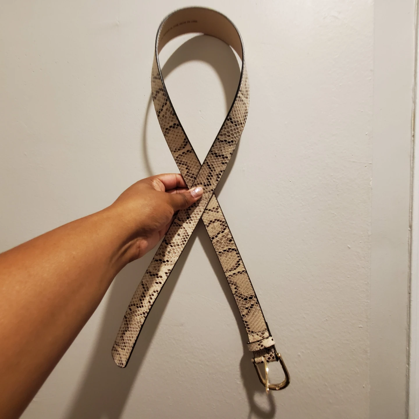 Faux snakeskin belt