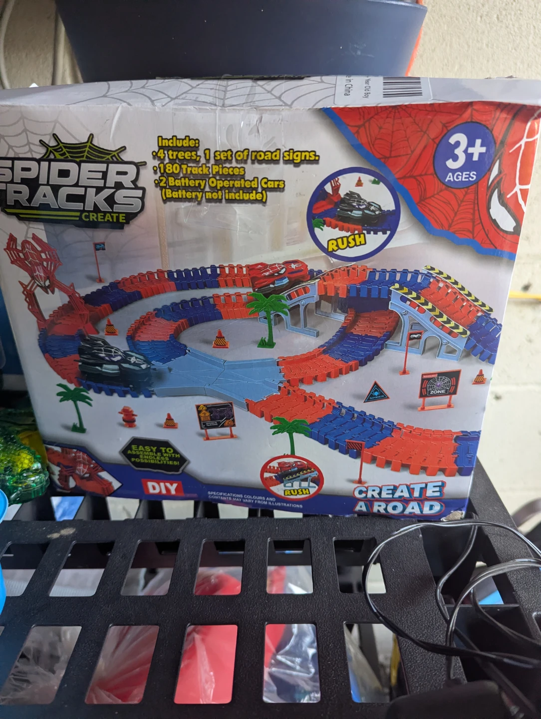 Spider Tracks Create A Road Toy Set with two cars