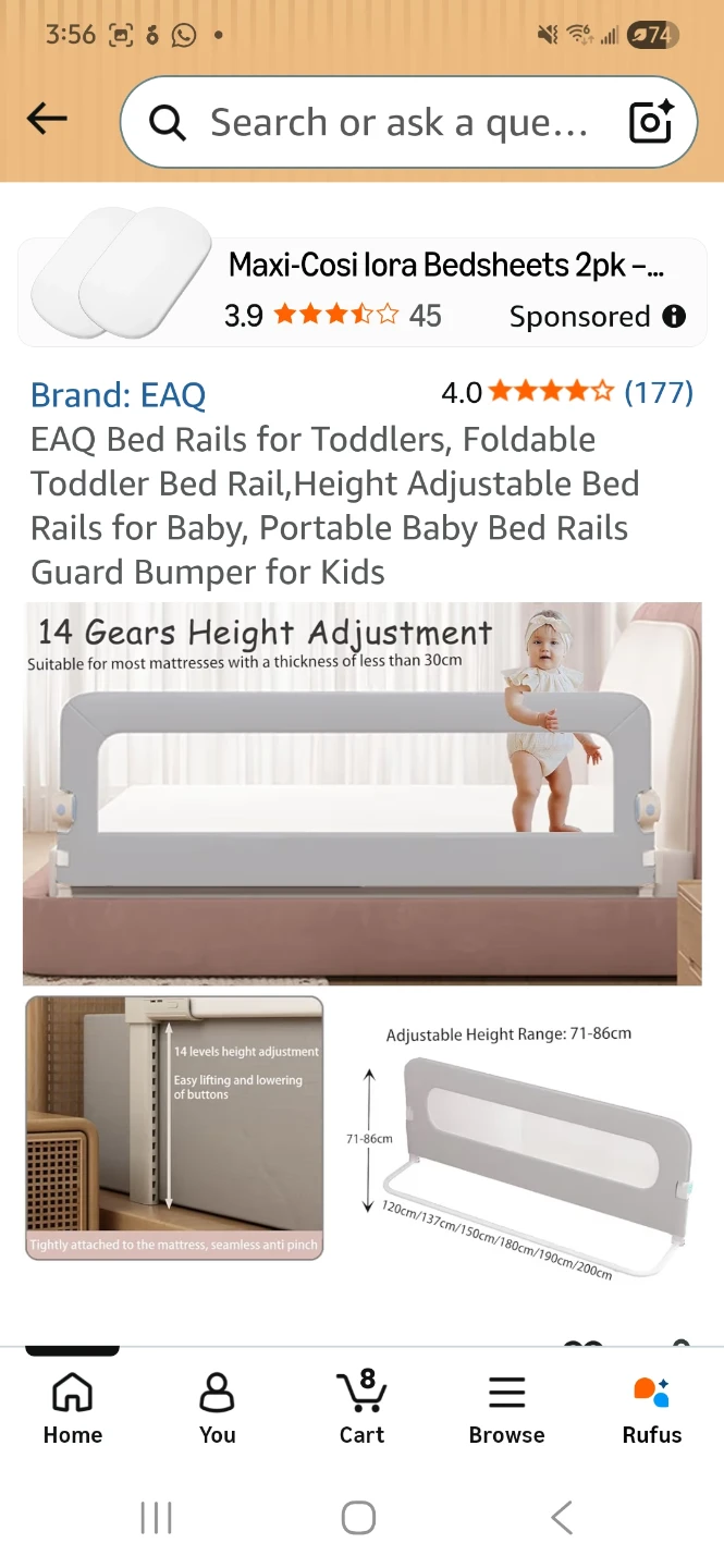 EAQ Toddler Bed Rail Guard