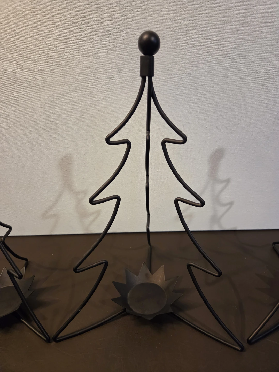 PartyLite Set of 3 Black Metal Christmas Tree Candle Holders - photo 2