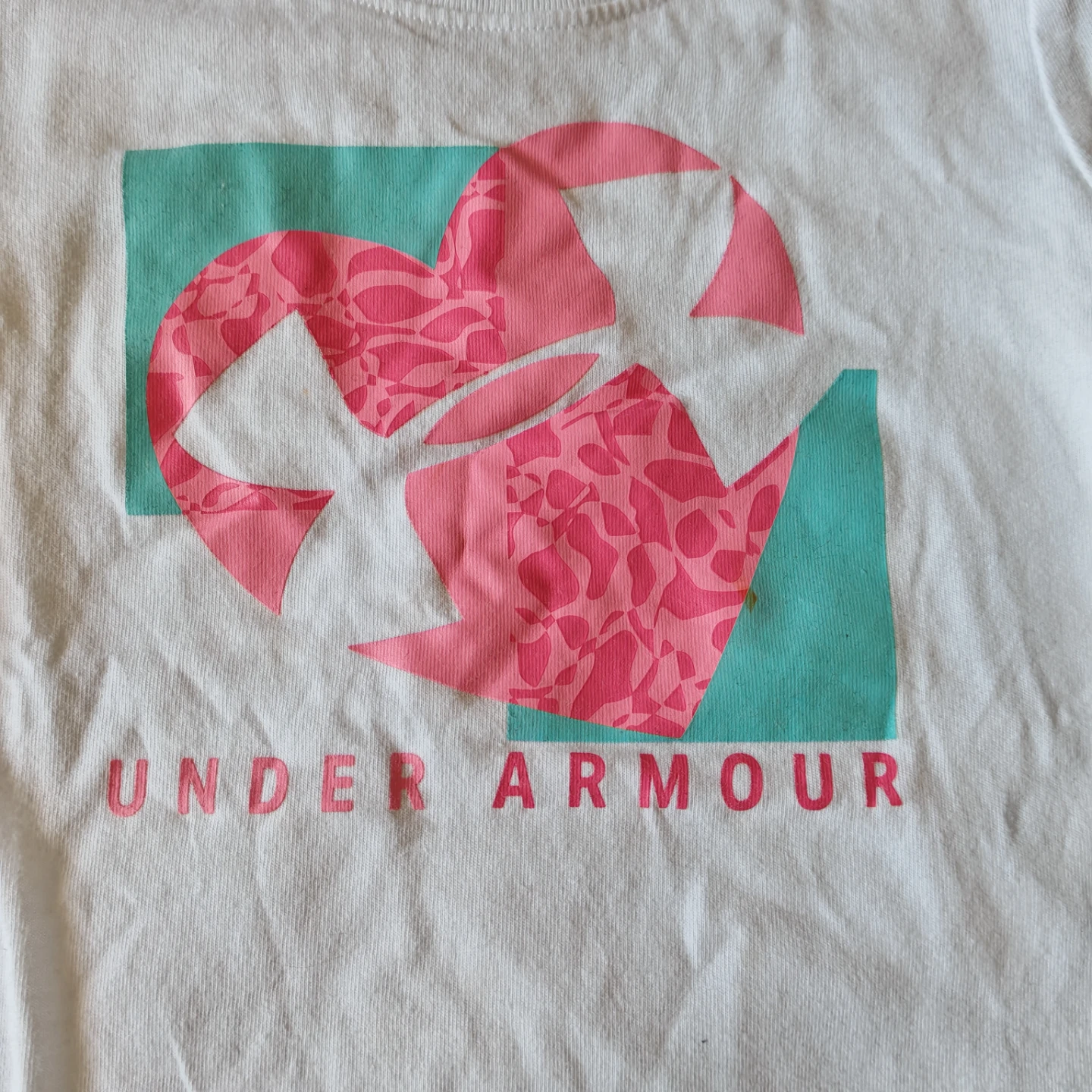 Under Armour Girls White Graphic T-Shirt Size 4 - photo 3