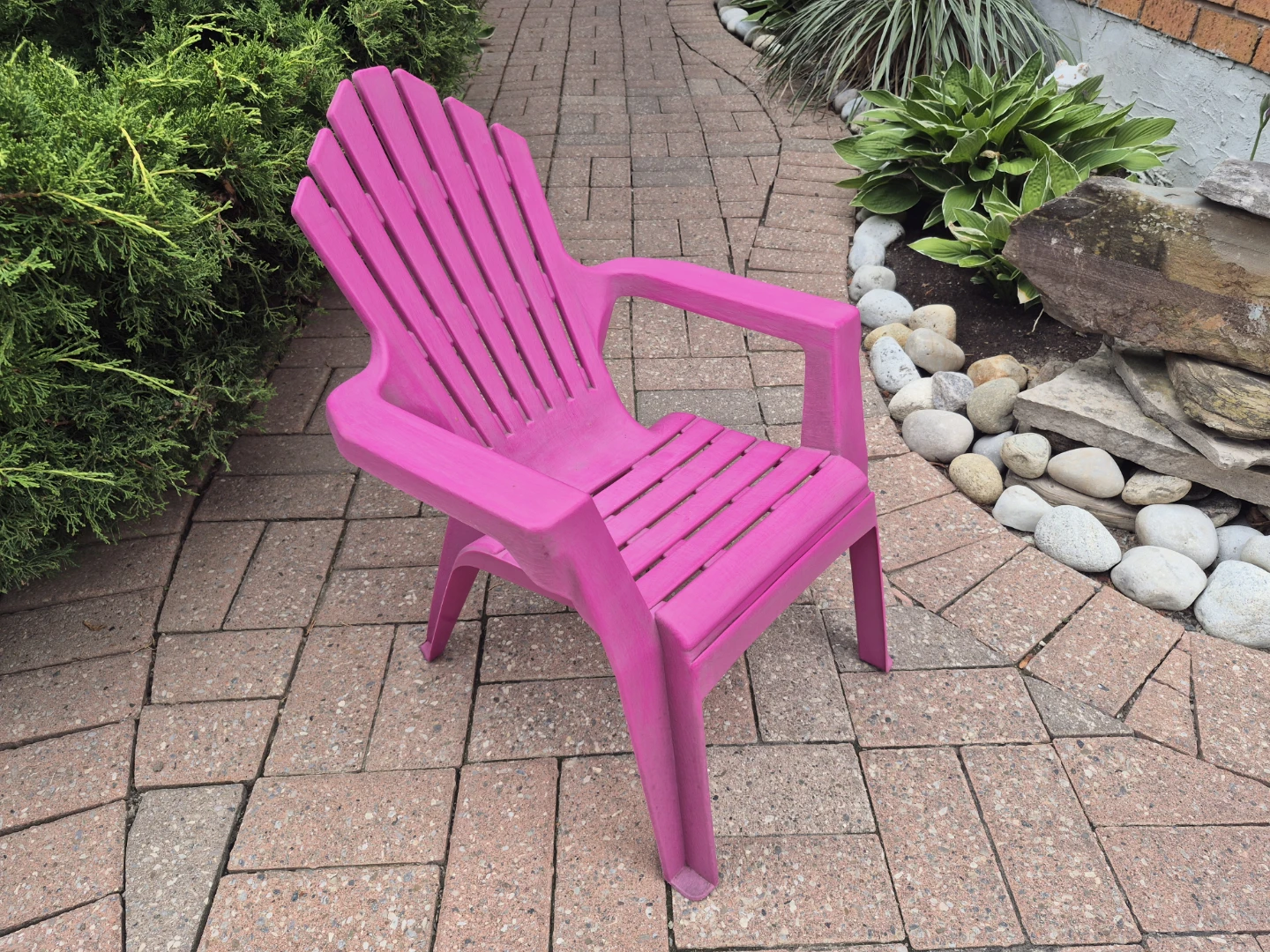 Pink Plastic Outdoor Chair