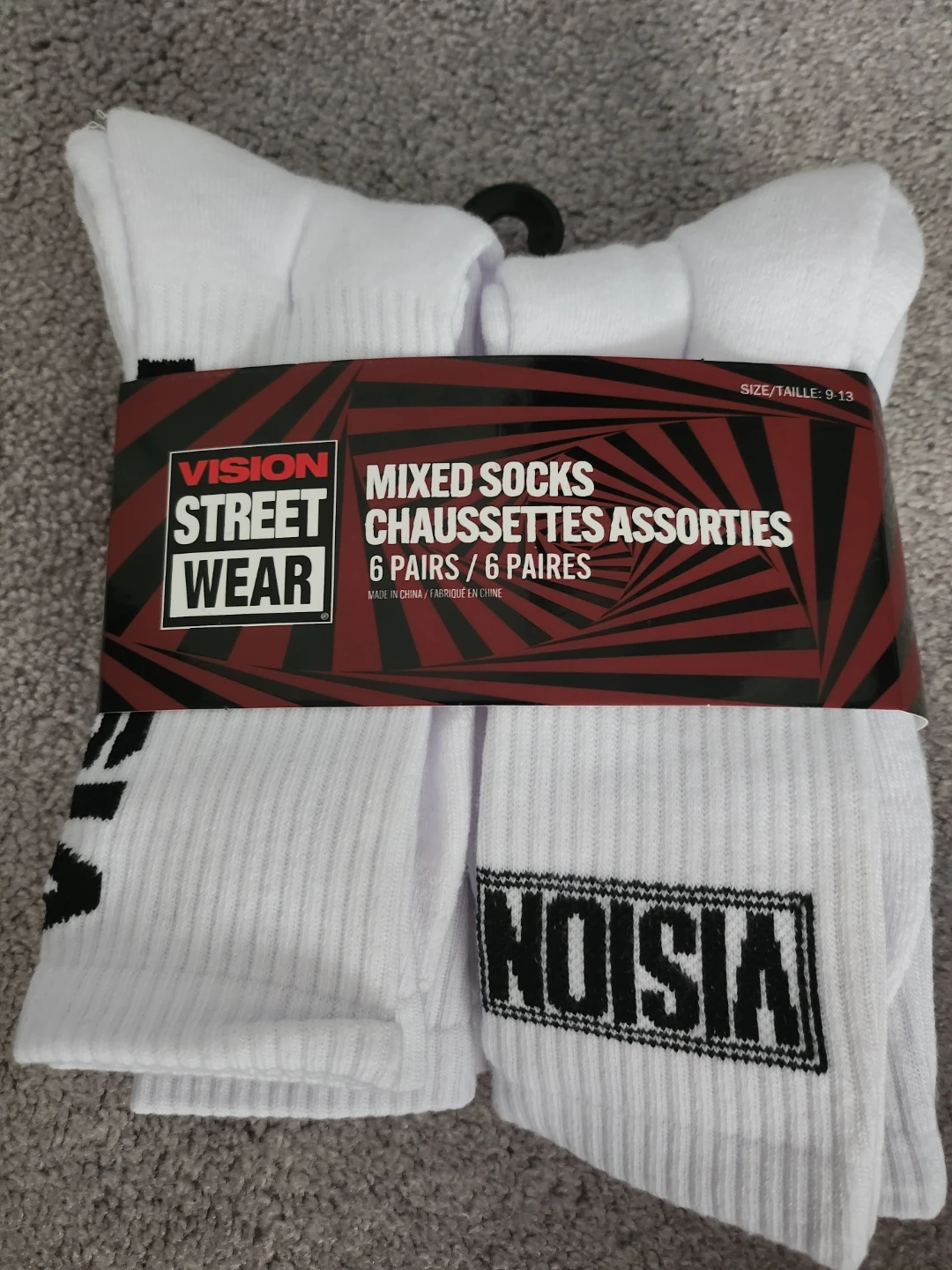 Vision Street Wear Mixed Socks - 6 Pairs - Size 9-13