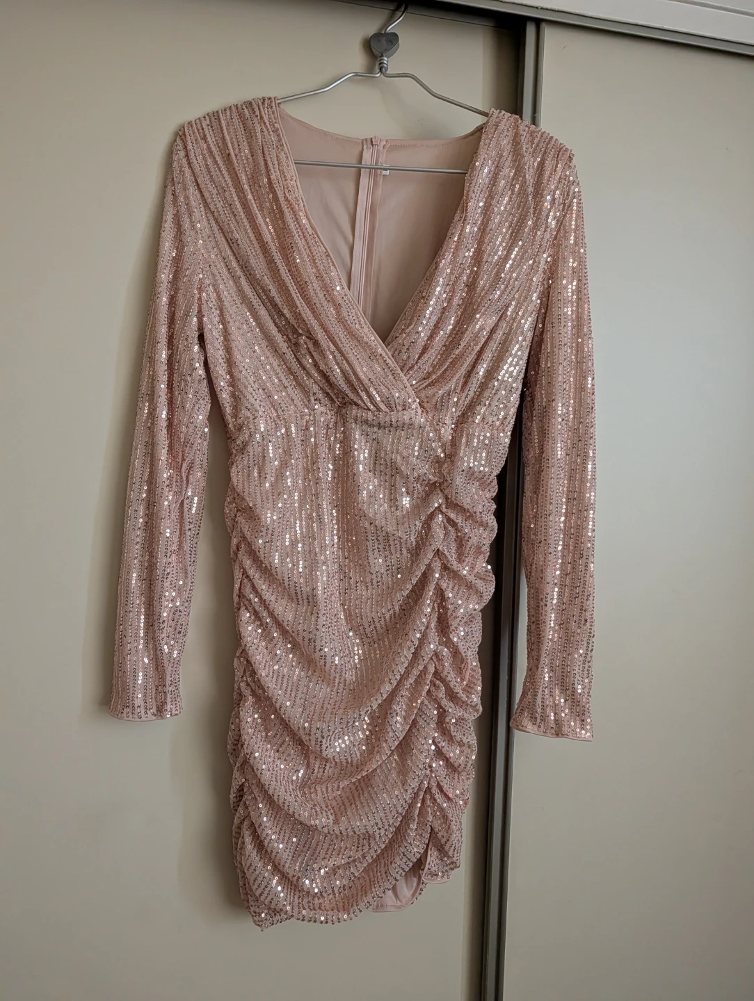 Champagne sequin dress
