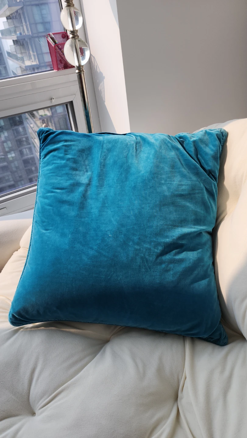 LARGE IKEA SANELA Velvet Cover with Cushion – Turquoise