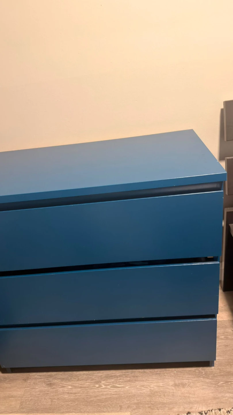 IKEA Blue 3-Drawer Dresser - photo 3