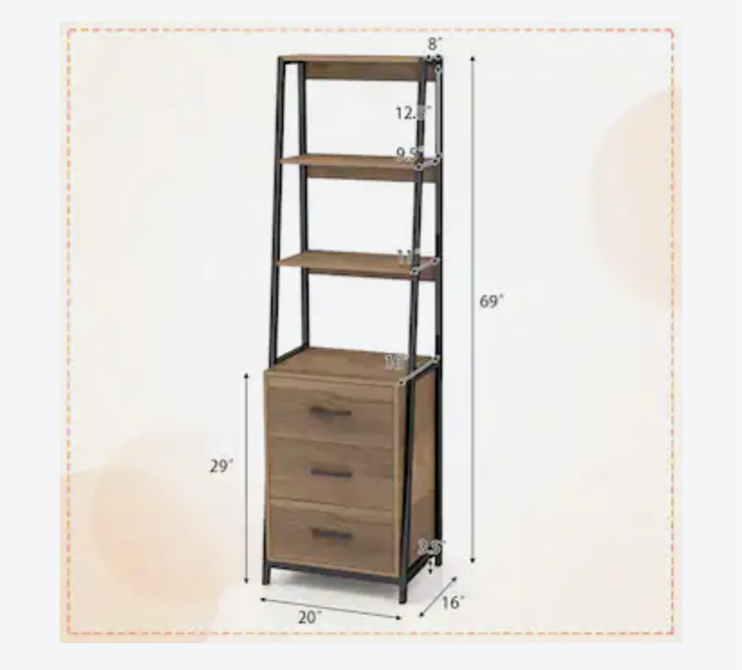 MOVING SALE: Tall Ladder Bookshelf with 3 Drawers - photo 3