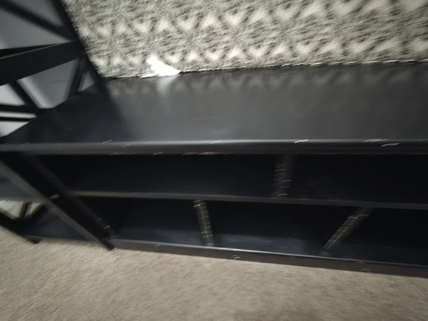 Black Shoe Bench with Storage Shelves - photo 4