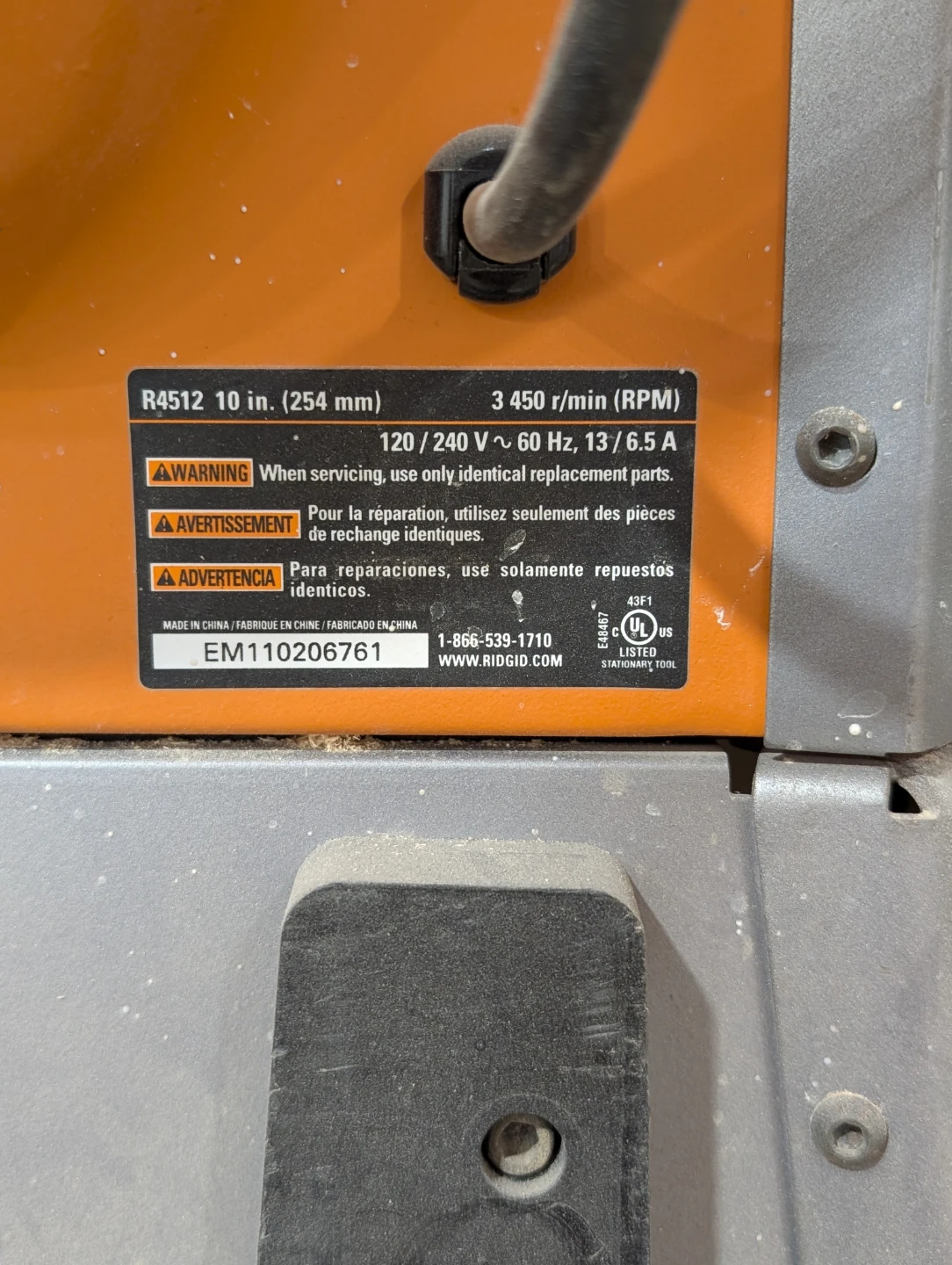 Ridgid 10 in. Table Saw - photo 2