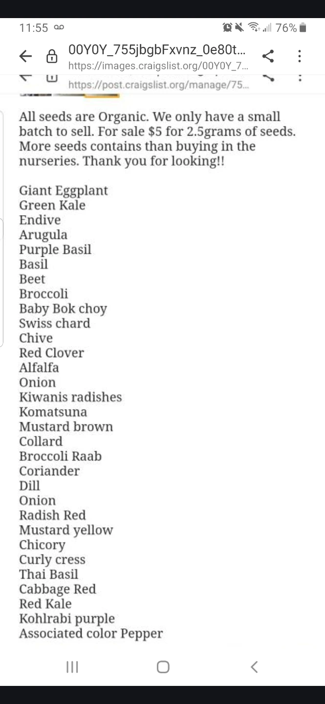 Organic Vegetable and Herb Seeds