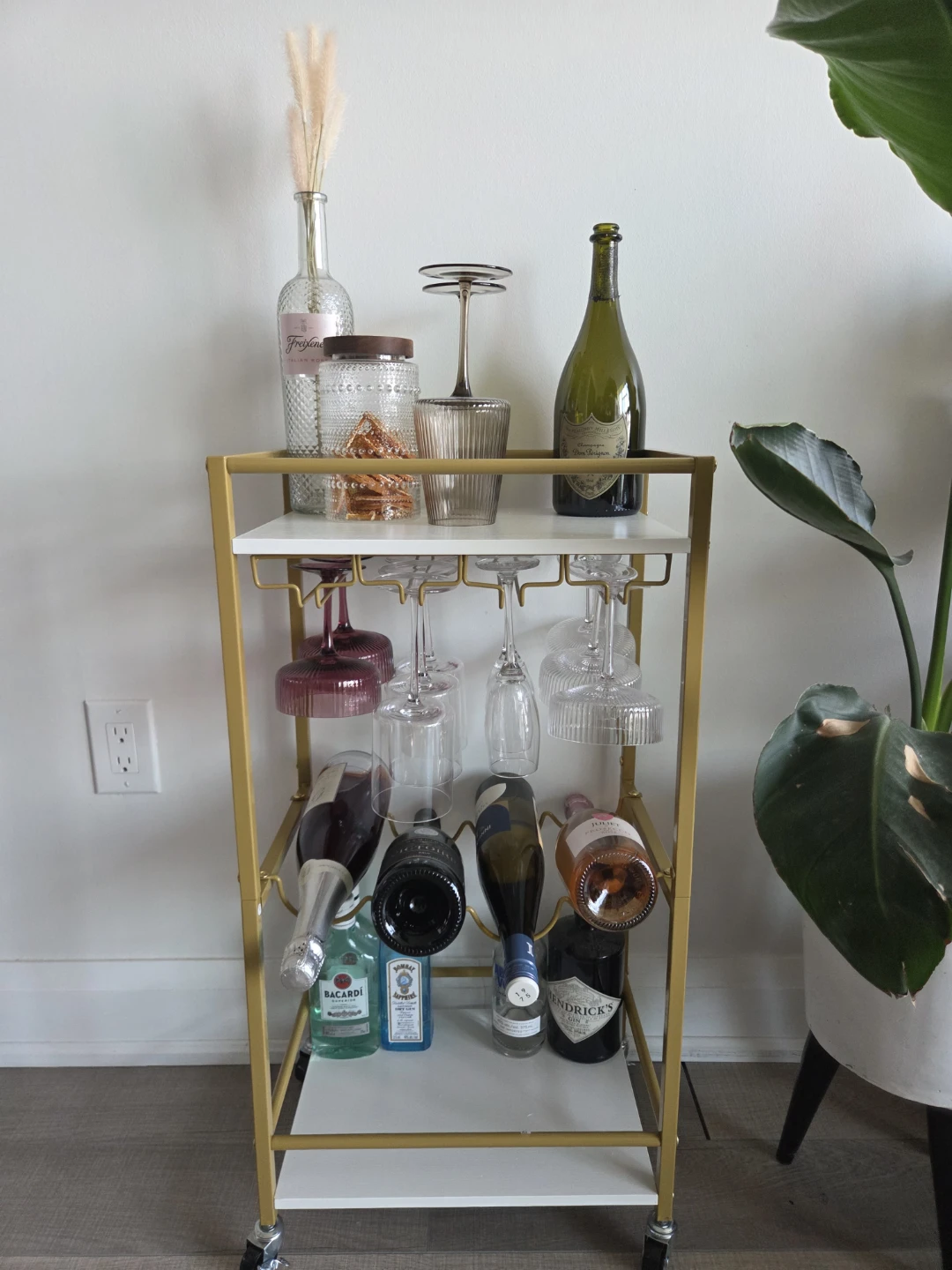 White and gold Bar Cart