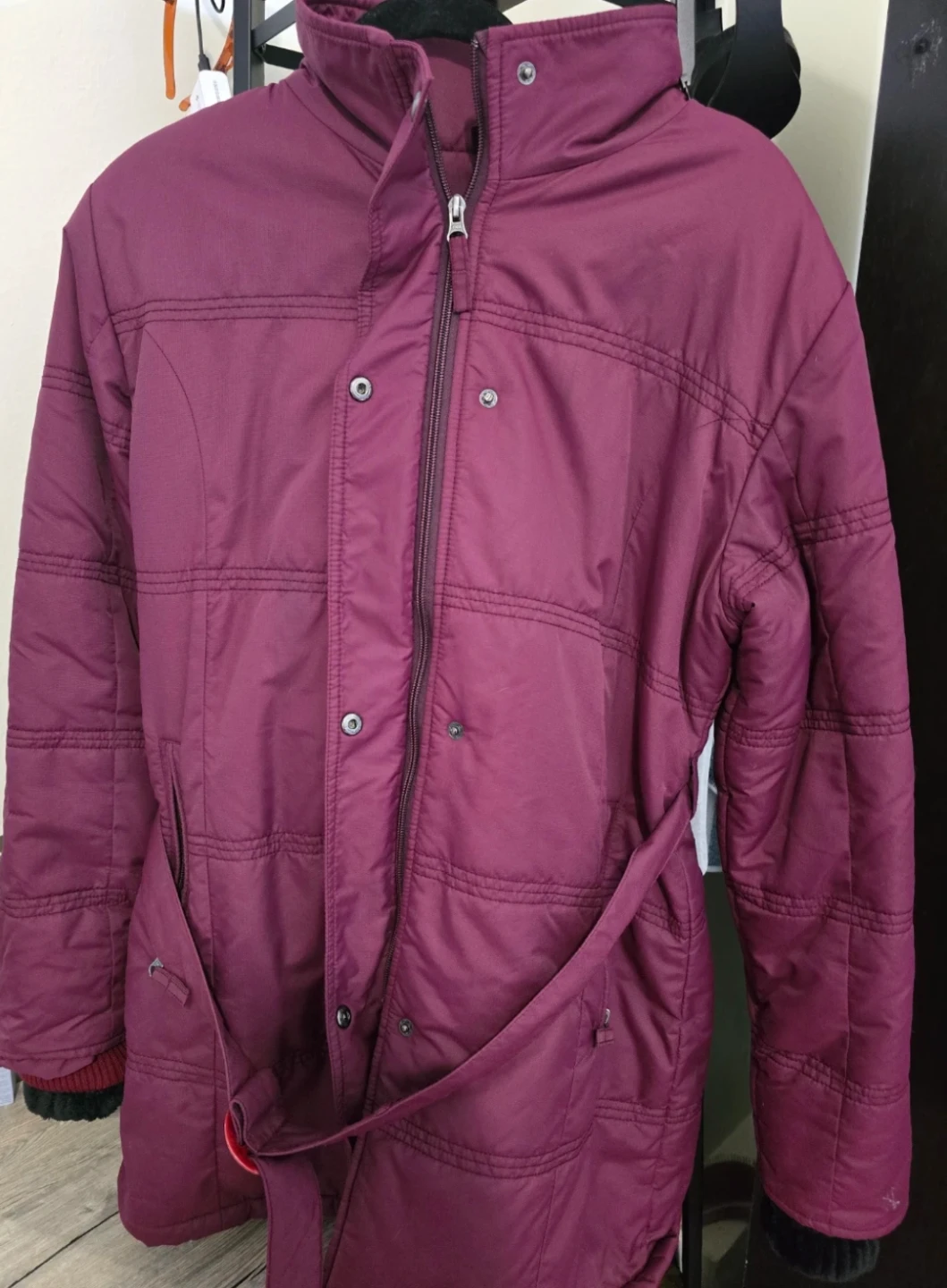 K.Style Puffer Winter Coat with trim on hood - photo 4