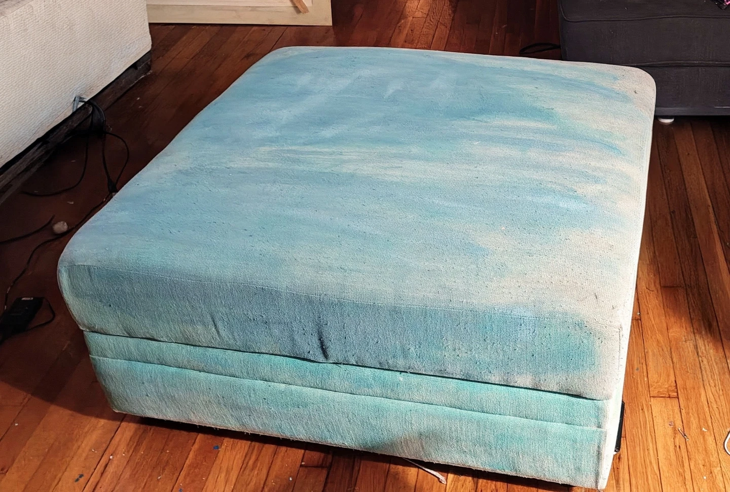 Large Storage Ottoman - Teal - photo 2
