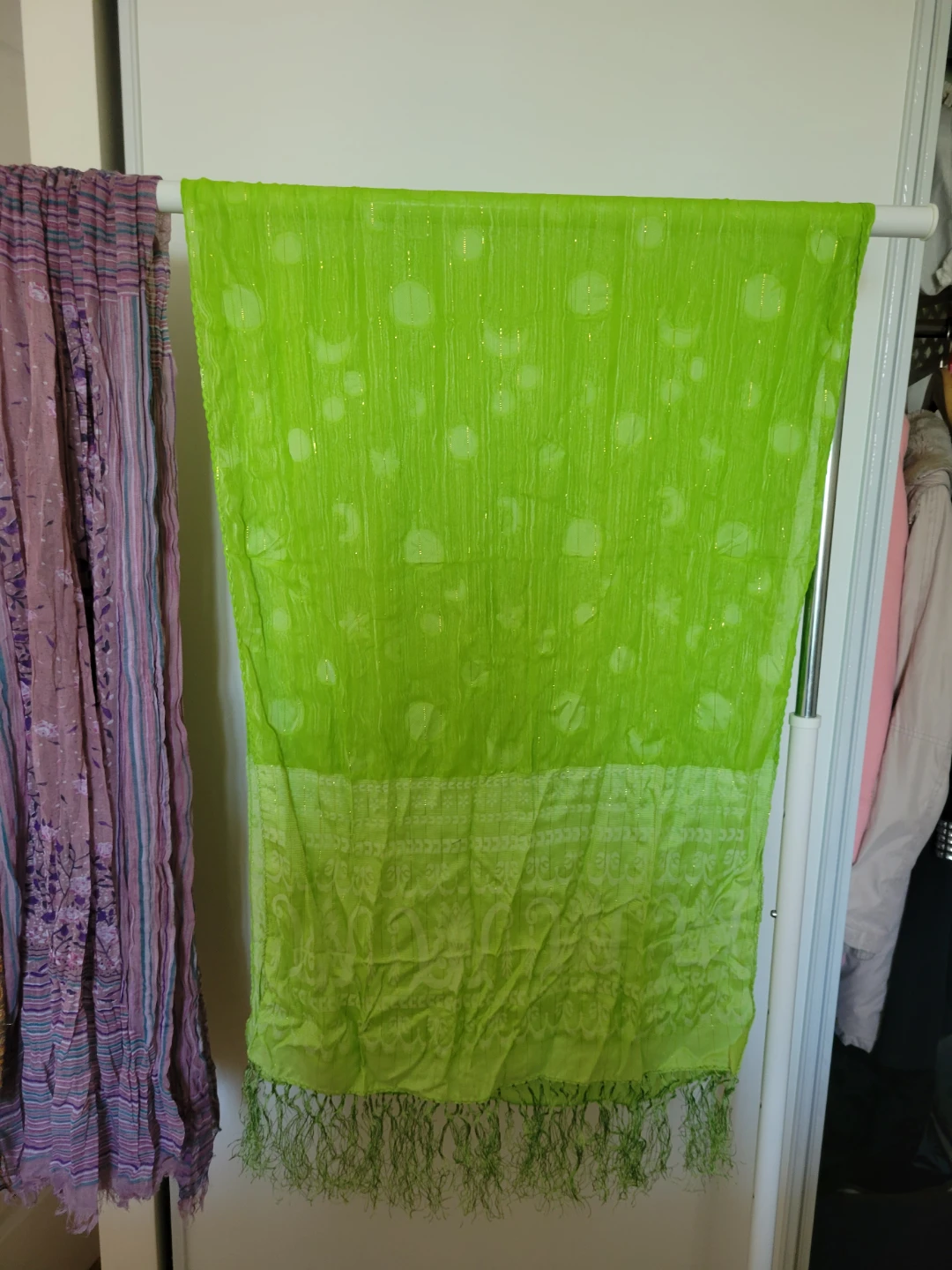 Brown paisley print scarf with fringe - photo 2