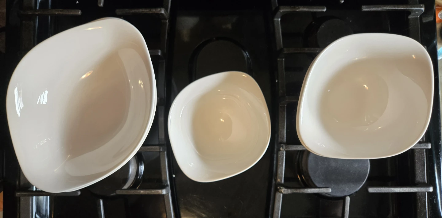 5-Pc Villeroy & Boch Luxury White Porcelain Serving Bowls Lot