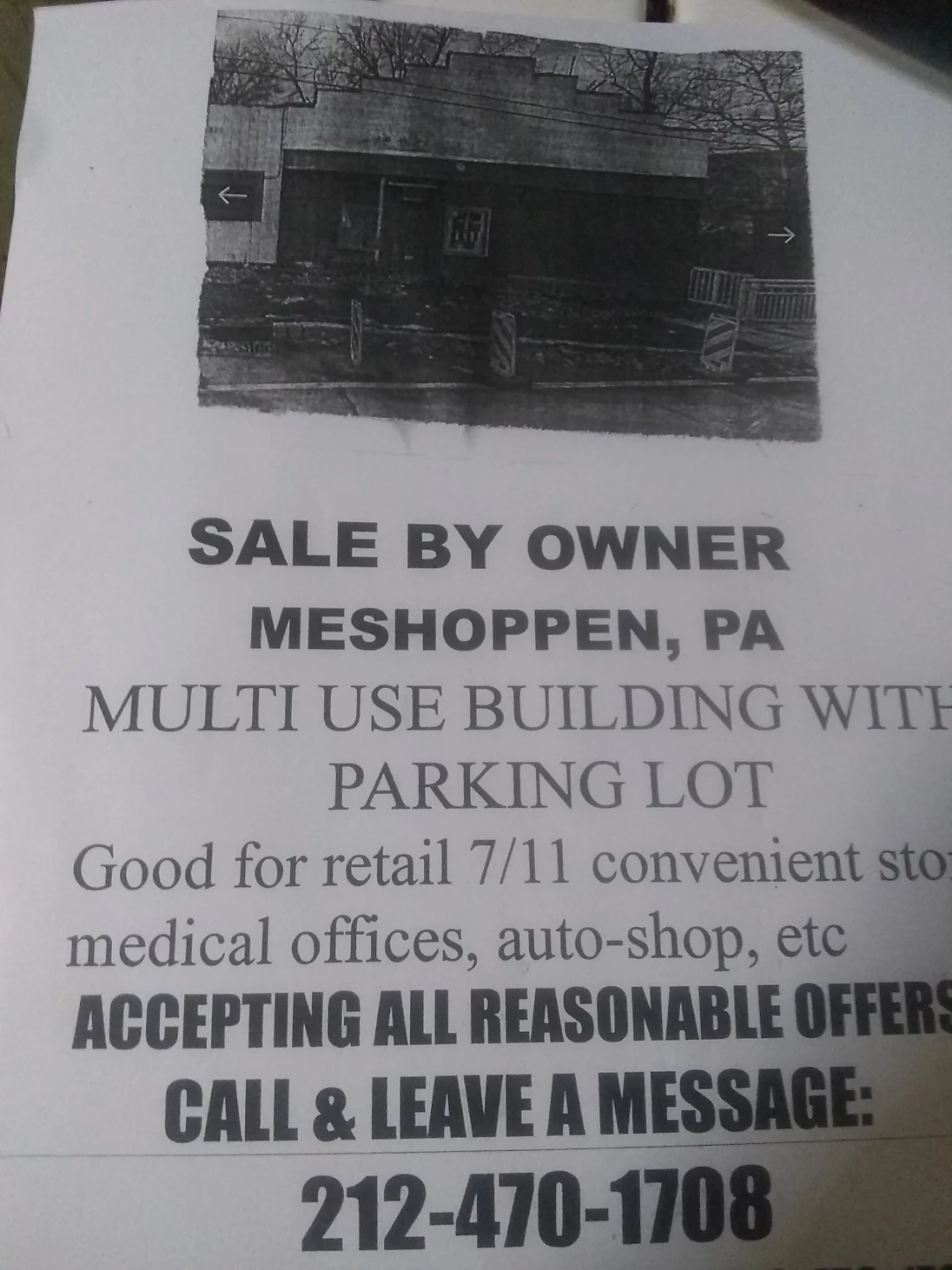Multi-Use Building with Parking Lot for Sale in Meshoppen, PA