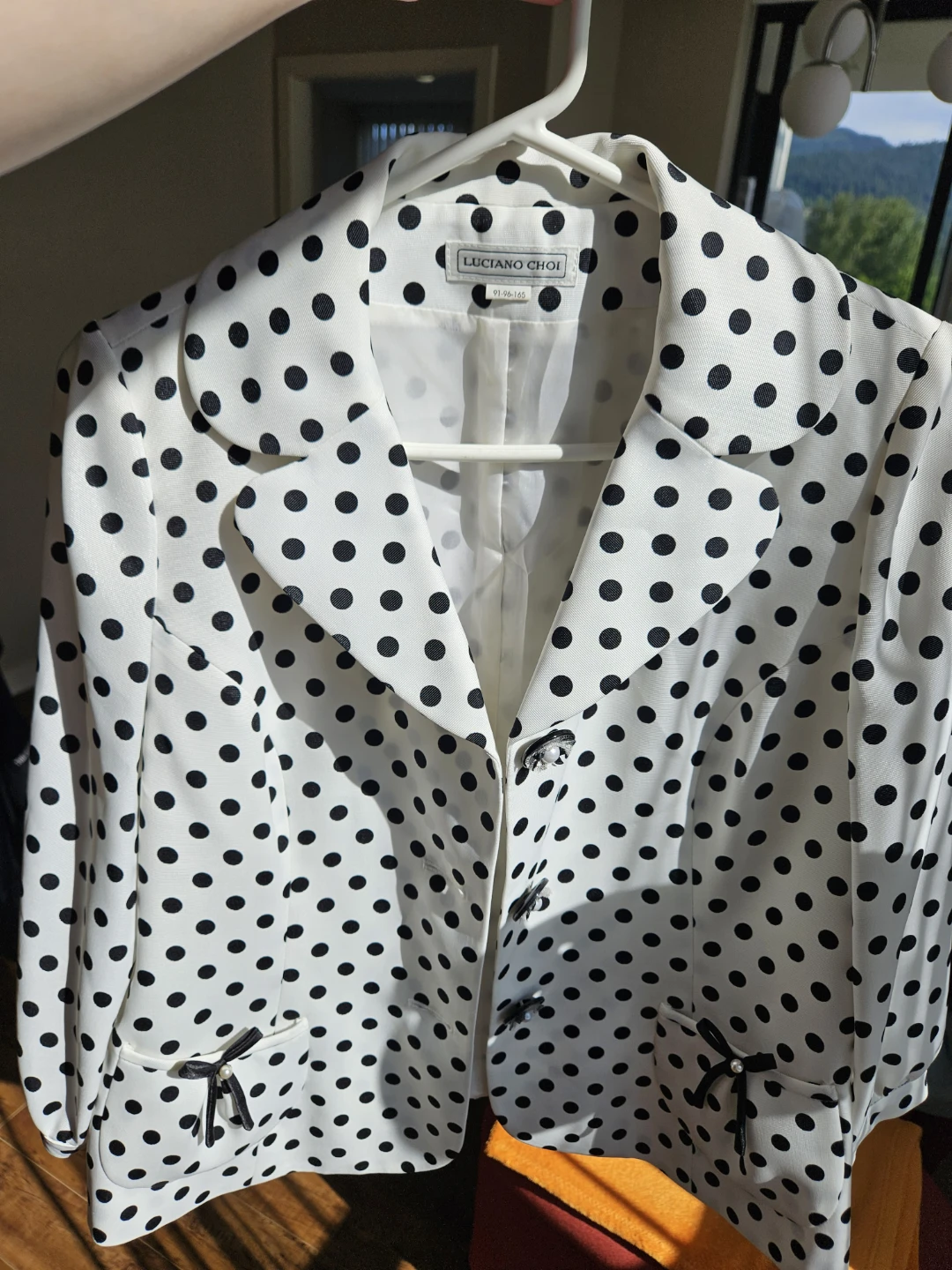 New White & Black Polka Dot Blazer Jacket (Korean Brand)