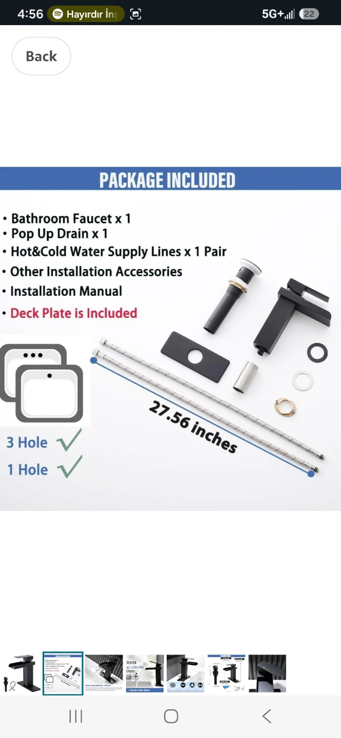 VSUNHOO Black Waterfall Bathroom Faucet BF009B - photo 2