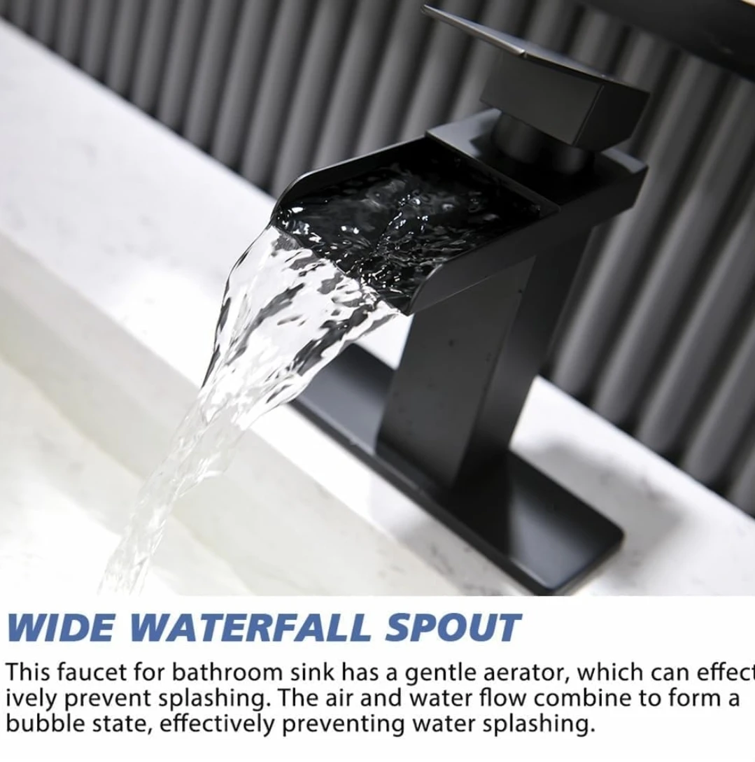 VSUNHOO Black Waterfall Bathroom Faucet BF009B - photo 3