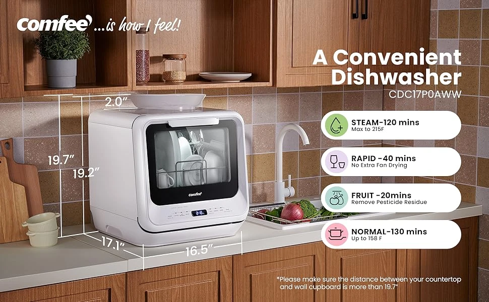 Comfee White Countertop Dishwasher CDC17P0AWW - photo 5