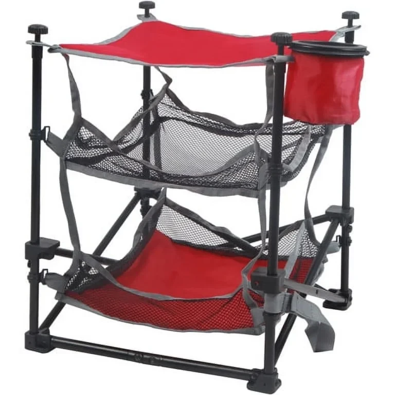 (BRAND NEW) Red Folding Camping Side Table with Storage