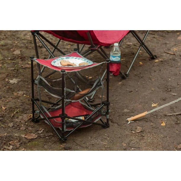 (BRAND NEW) Red Folding Camping Side Table with Storage - photo 3
