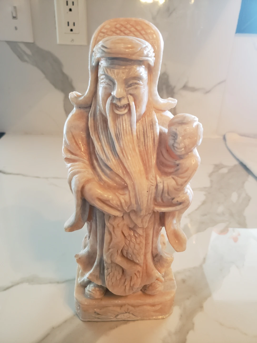 New Fu Lu Shou Carved Stone Figurines $50 Each OR $100 for All - photo 5