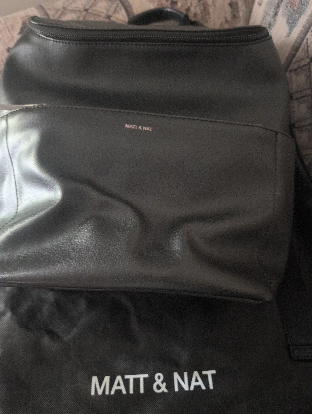 Matt & Nat Black Faux Leather Backpack