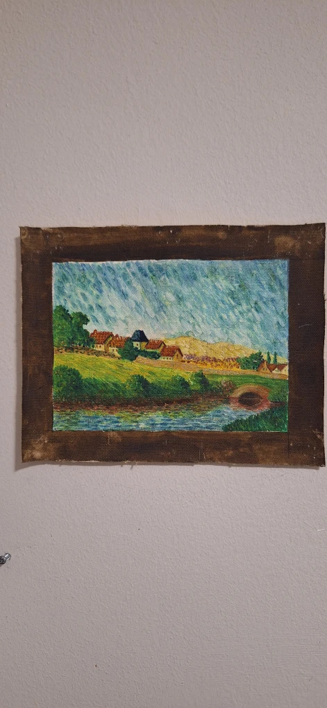 Vintage Landscape Oil Painting on Canvas