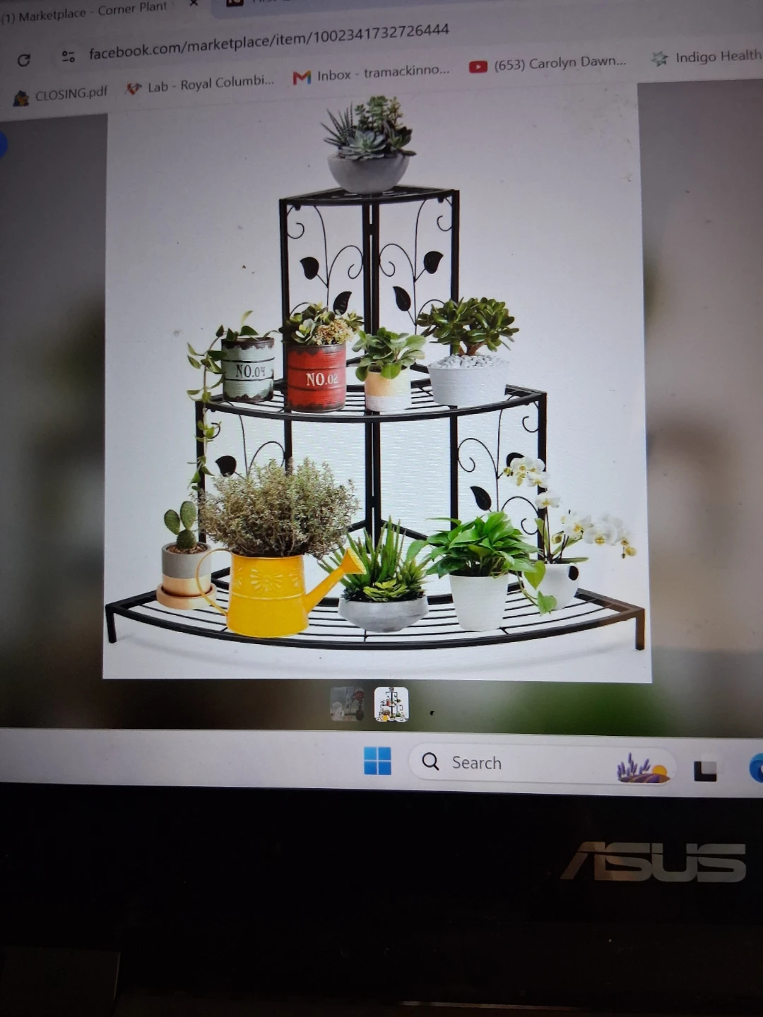 Metal Corner Plant Stand