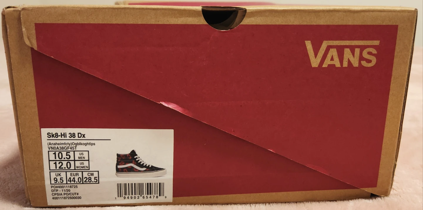 Vans Sk8-Hi 38 DX Anaheim Factory Hot Lips Black/Red Size - photo 3