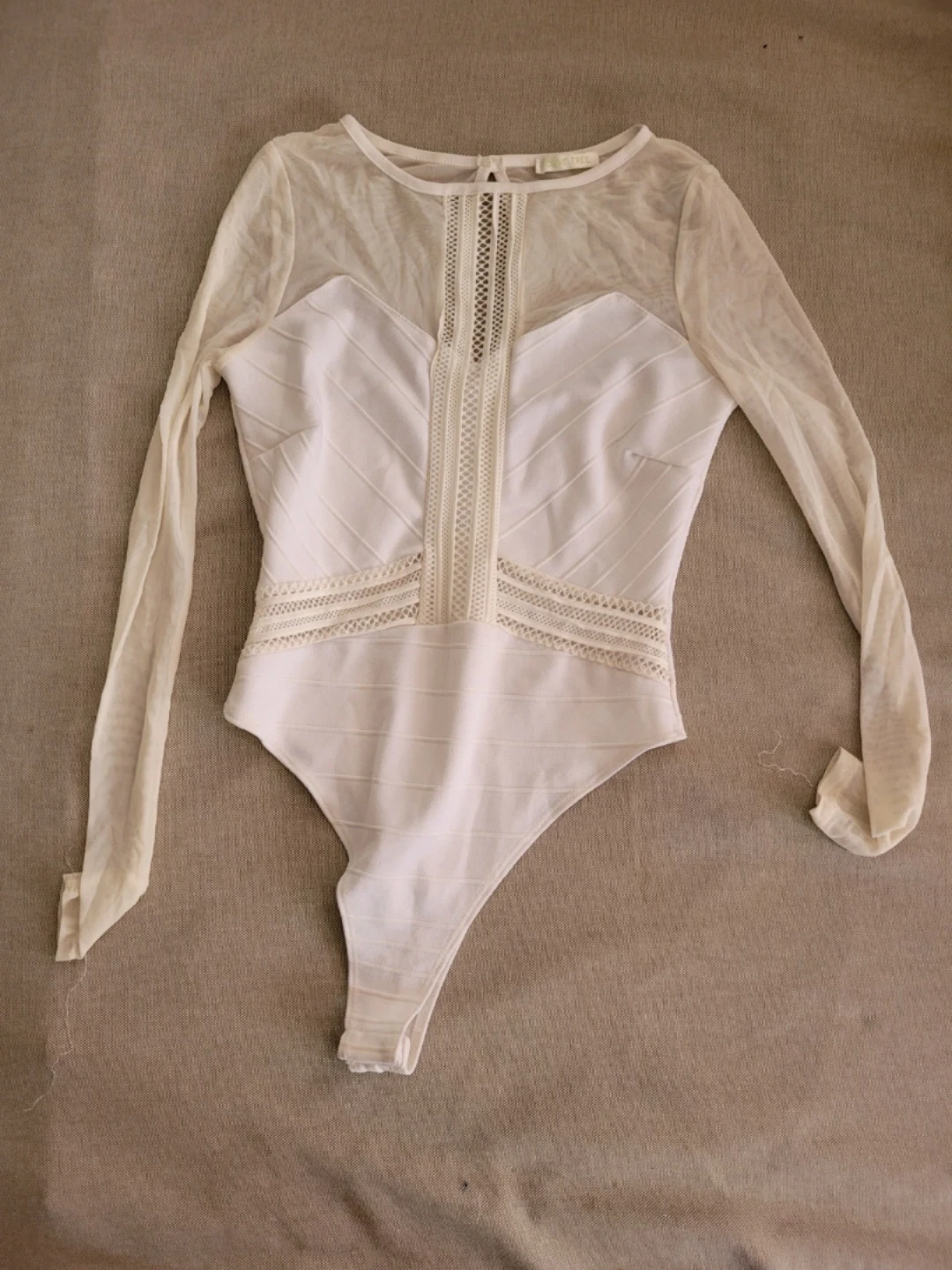 White Long Sleeve Sheer Bodysuit