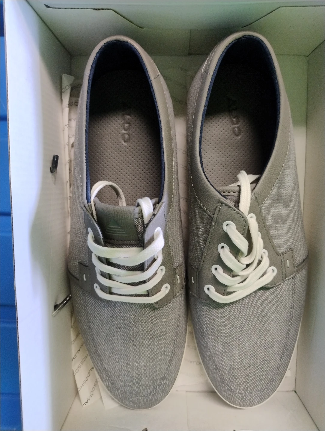 ALDO Grey Canvas Lace-Up Shoes size 10