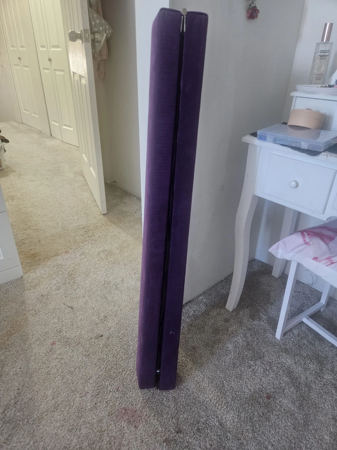 Purple velvet gymnastics beam for kids