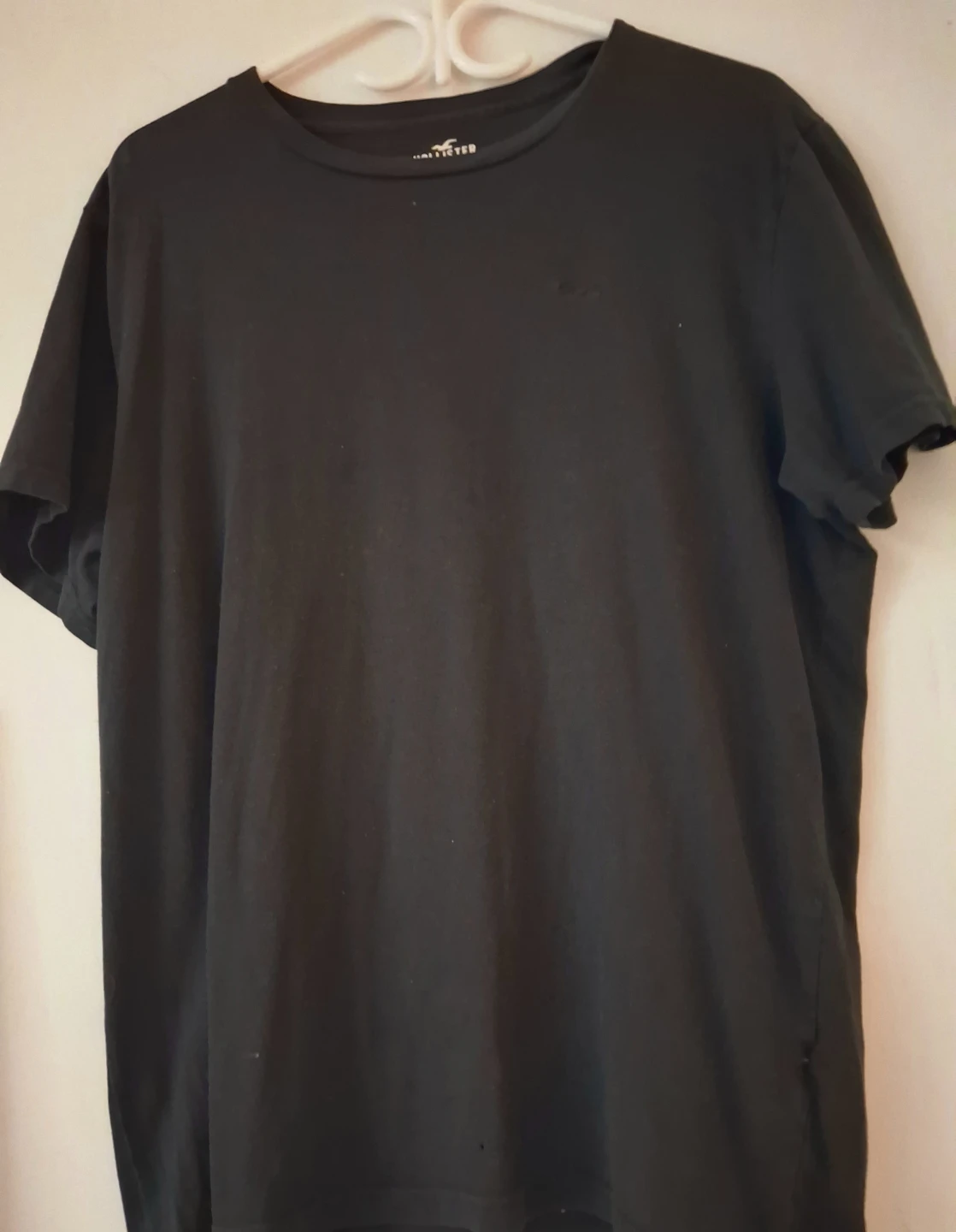 Hollister Black 100% Cotton T-Shirt - Size L