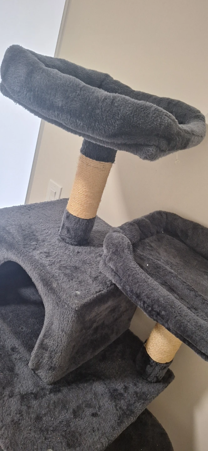 Grey Cat Tree with multiple platforms and perches - photo 4