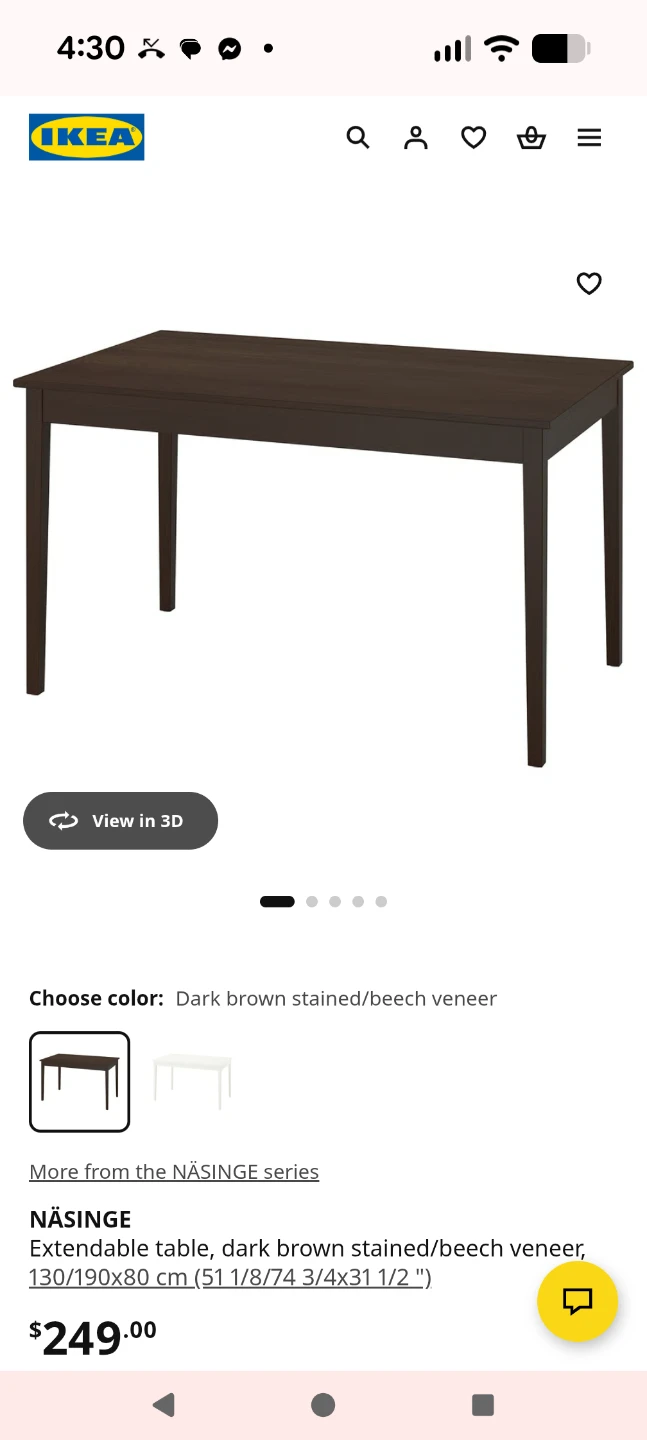 Ikea Extendable Table & 4 Chairs