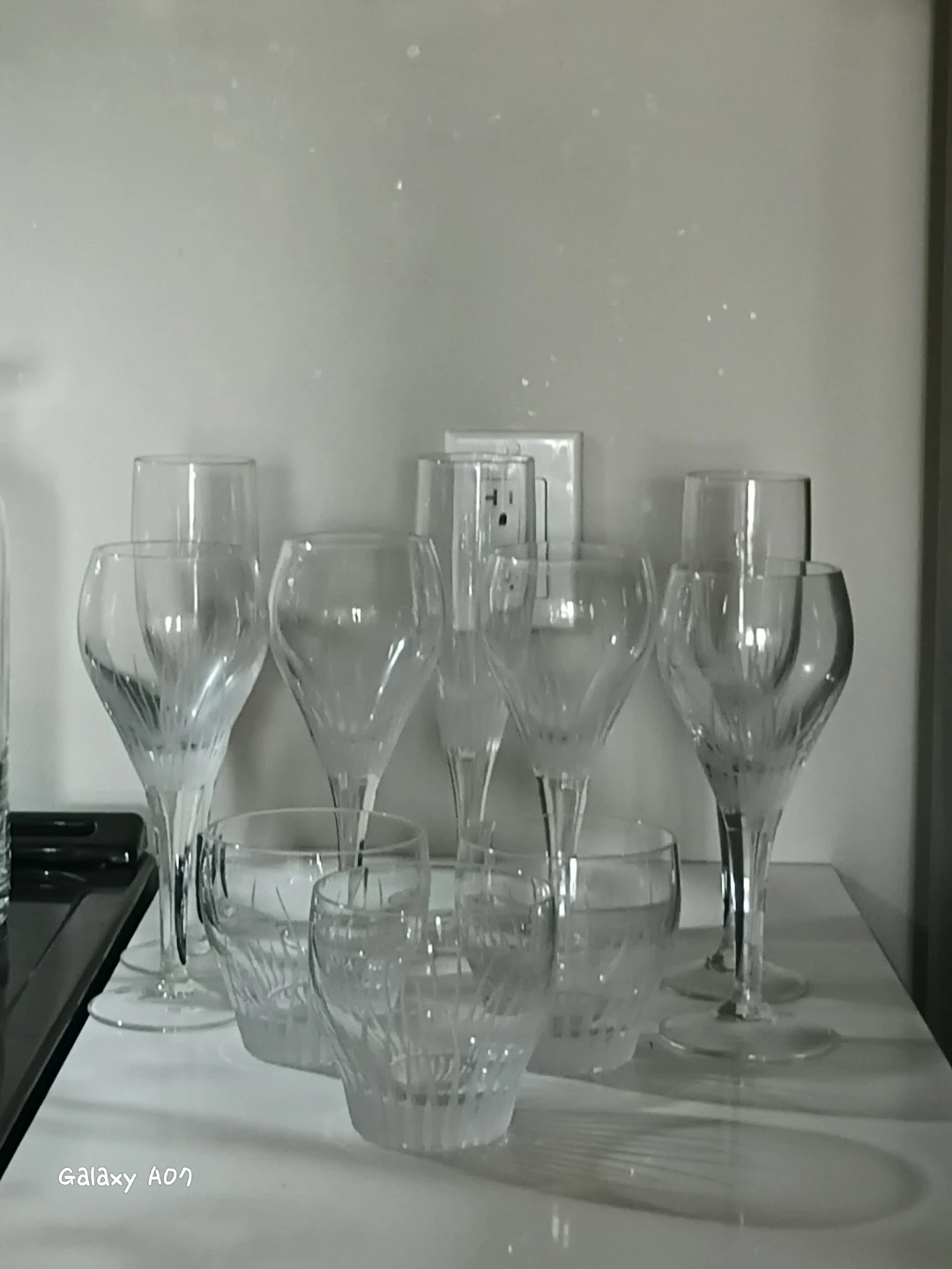 Set of 6 Assorted Crystal Glasses