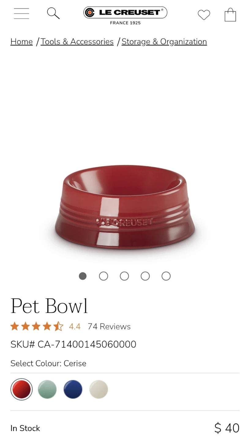Le Creuset Red Pet Bowl - photo 5