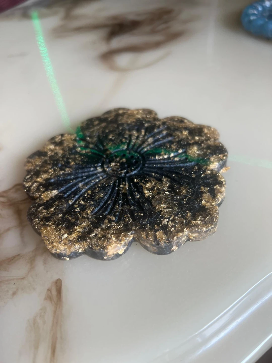 ❗️REAIN ❗️Black and Gold Flower coaster 🌸🪷 - photo 2