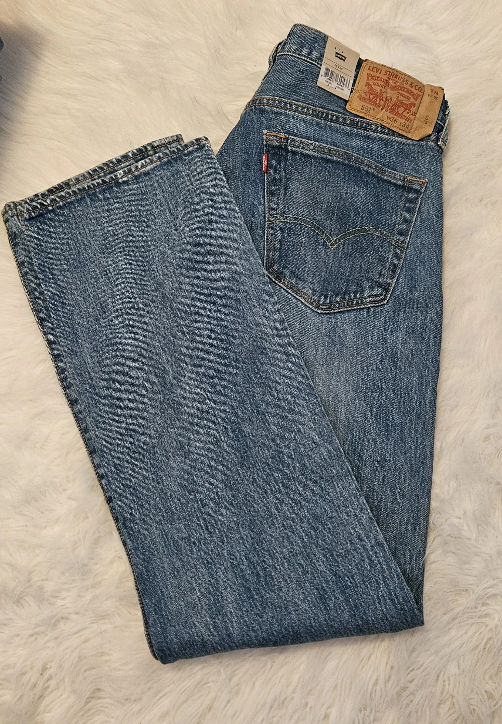 Men's Levi's 501 Original Jeans Strecth s Blue Denim Size 36x34