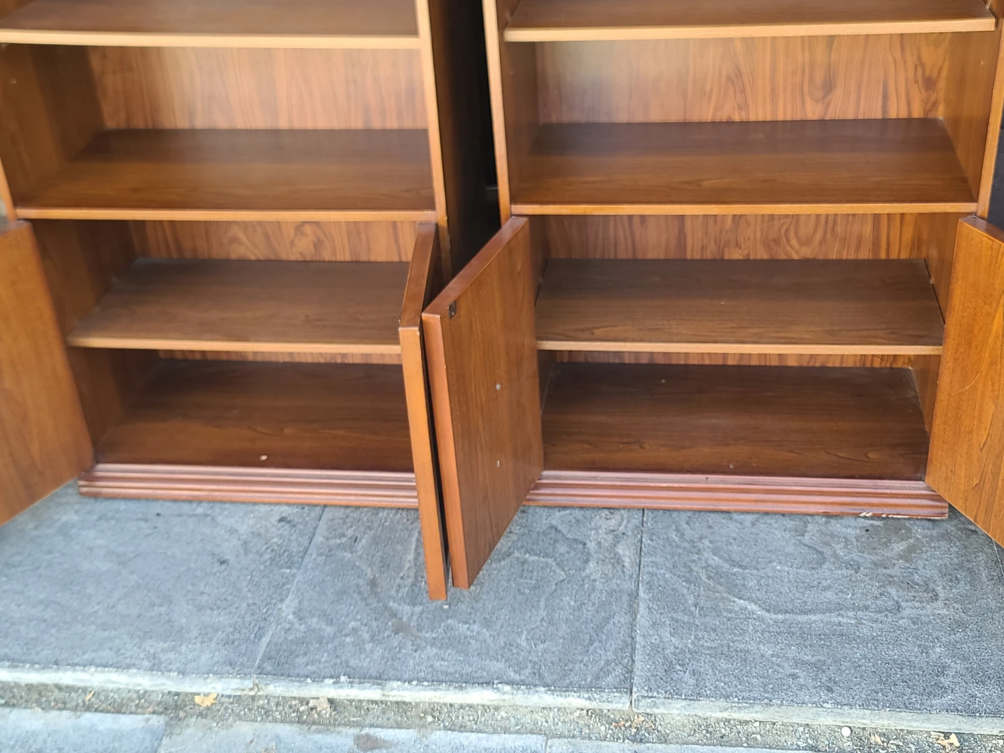Pair of Vintage Wood Bookcases with Lower Cabinets - photo 5